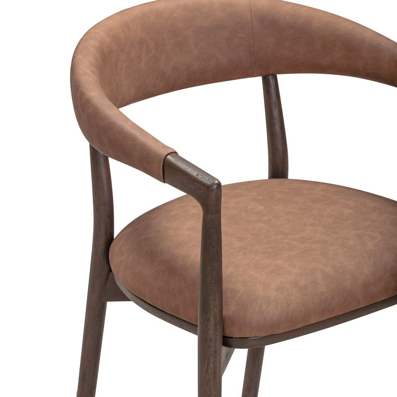 Vina Performance Vegan Leather Dining Chair - Brown