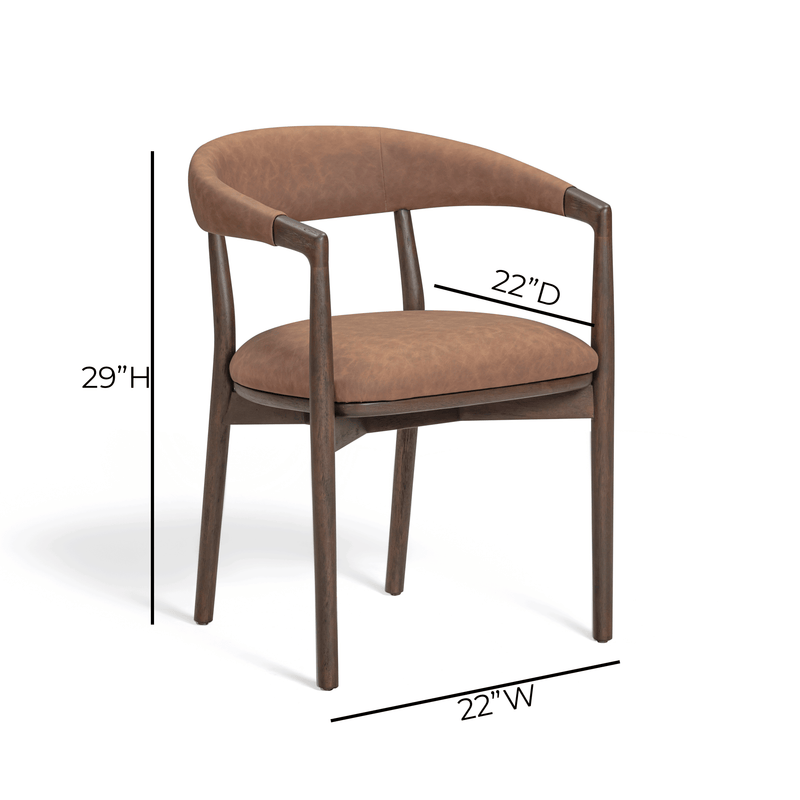 Vina Performance Vegan Leather Dining Chair - Brown