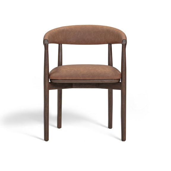 Vina Performance Vegan Leather Dining Chair - Brown