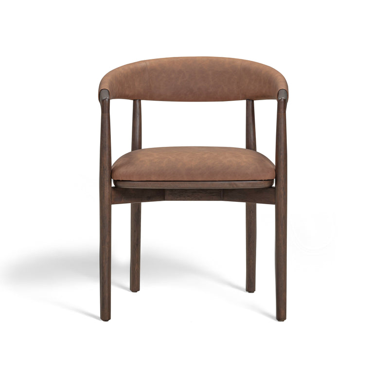 Vina Performance Vegan Leather Dining Chair - Brown