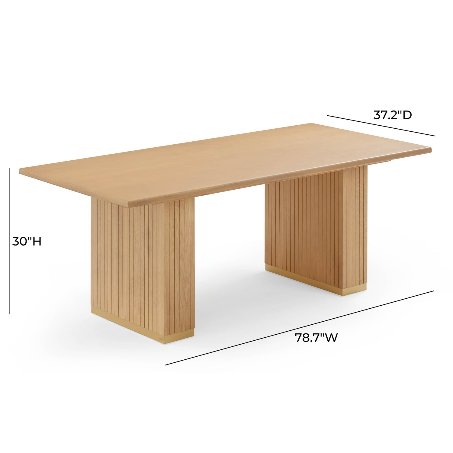 Chelsea Natural Oak Wood 79 inch Rectangular Dining Table