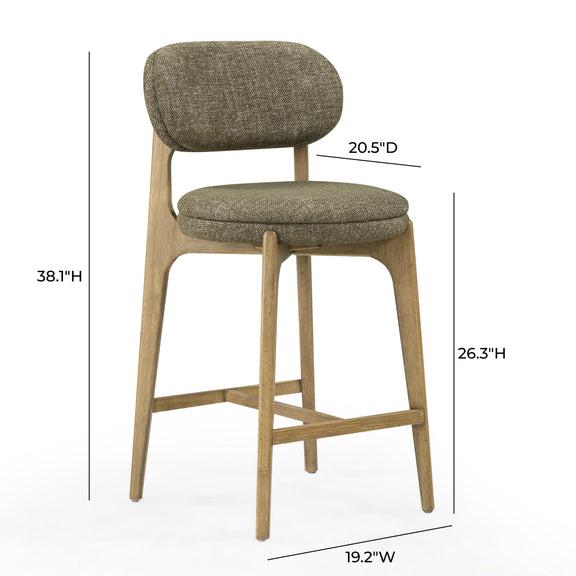 Carnation Performance Fabric Counter Stool - Forest Green