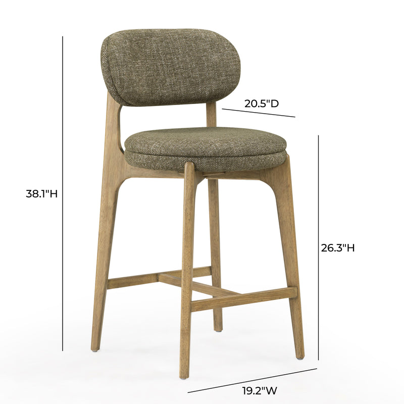 Carnation Performance Fabric Counter Stool - Forest Green