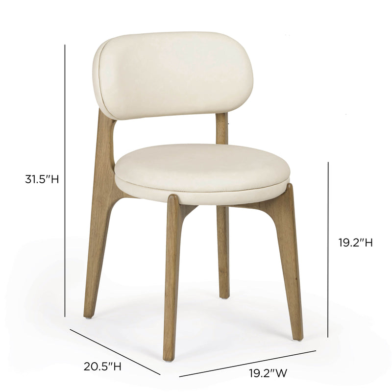 Carnation Cream Performance Vegan Leather Dining Chair
