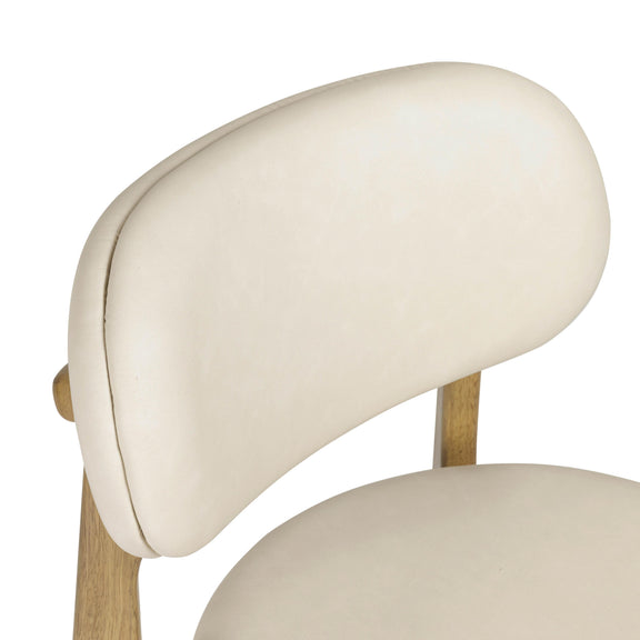 Carnation Cream Performance Vegan Leather Dining Chair