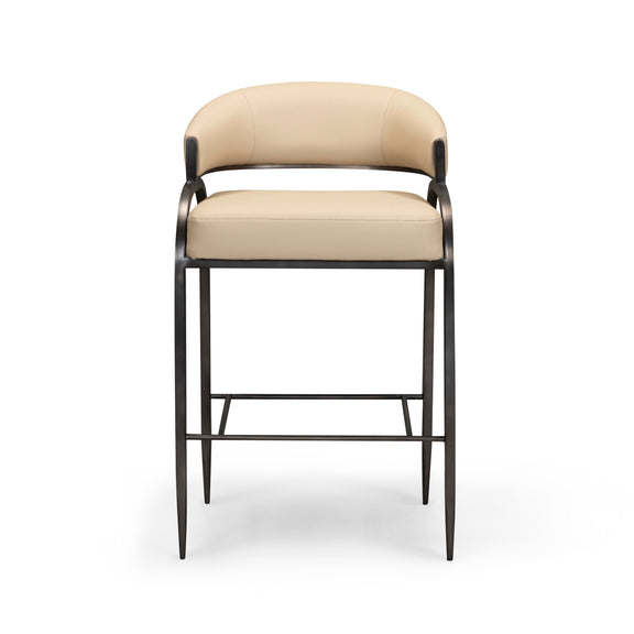 Tatum Performance Vegan Leather Counter Stool - Taupe