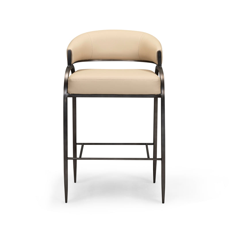 Tatum Performance Vegan Leather Counter Stool - Taupe