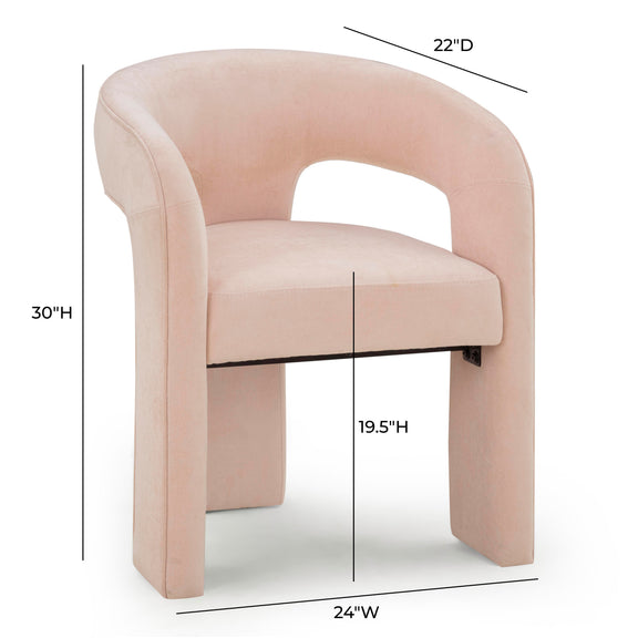 Malone Performance Chenille Dining Chair - Blush