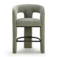 Malone Performance Chenille Stool - Green / Counter Height