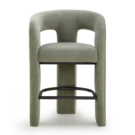 Malone Performance Chenille Stool - Green / Counter Height