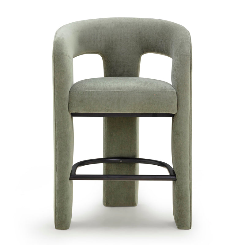 Malone Performance Chenille Stool - Green / Counter Height