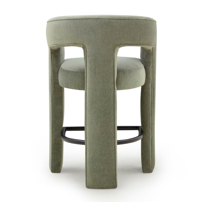 Malone Performance Chenille Stool - Green / Counter Height