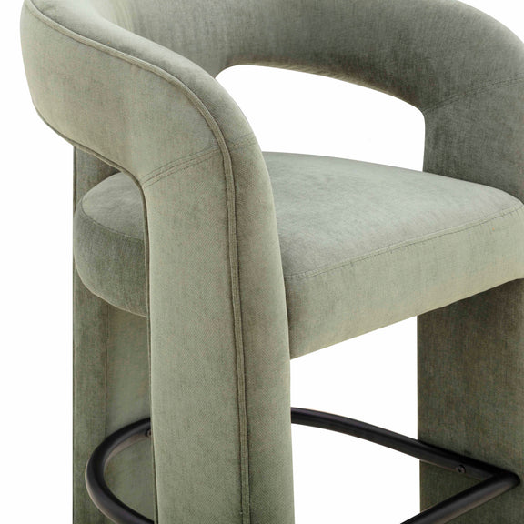 Malone Performance Chenille Stool - Green / Counter Height