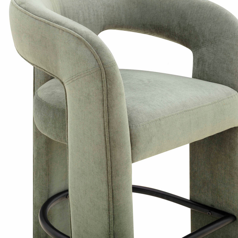 Malone Performance Chenille Stool - Green / Counter Height