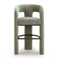 Malone Performance Chenille Stool - Green / Bar Height