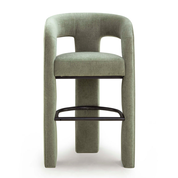 Malone Performance Chenille Stool - Green / Bar Height
