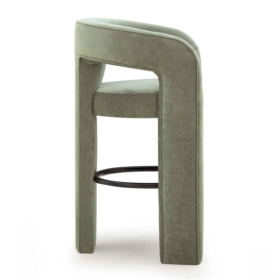 Malone Performance Chenille Stool - Green / Bar Height