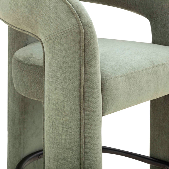 Malone Performance Chenille Stool - Green / Bar Height