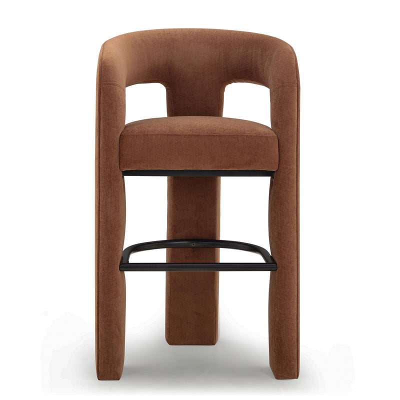 Malone Performance Chenille Stool - Rust / Bar Height