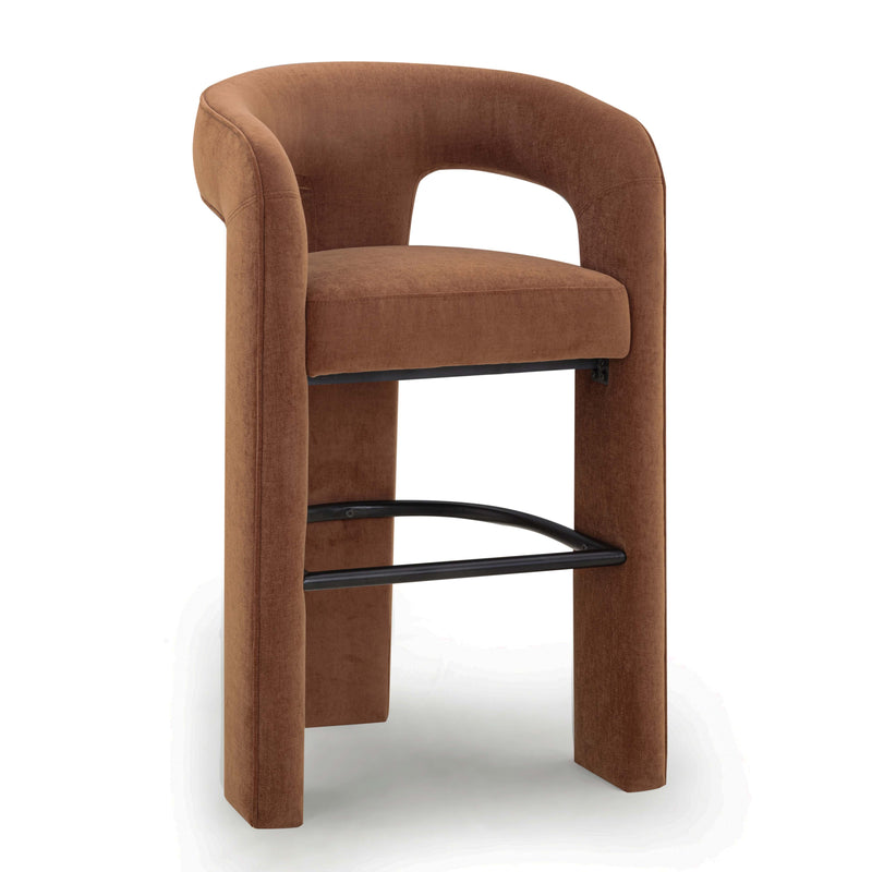 Malone Performance Chenille Stool - Rust / Bar Height
