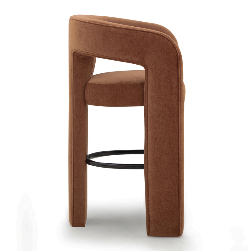 Malone Performance Chenille Stool - Rust / Bar Height
