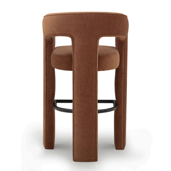 Malone Performance Chenille Stool - Rust / Bar Height