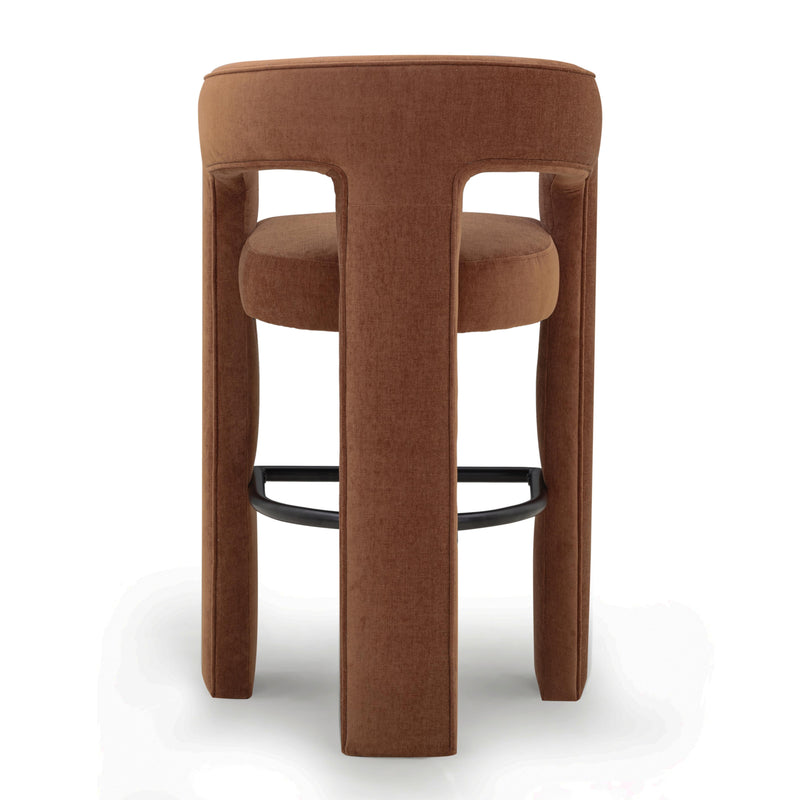 Malone Performance Chenille Stool - Rust / Bar Height