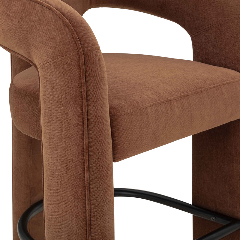 Malone Performance Chenille Stool - Rust / Bar Height