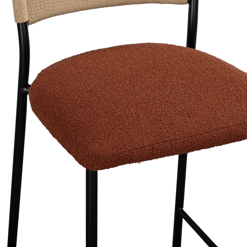 Celine Performance Boucle Stool - Maroon / Bar Height