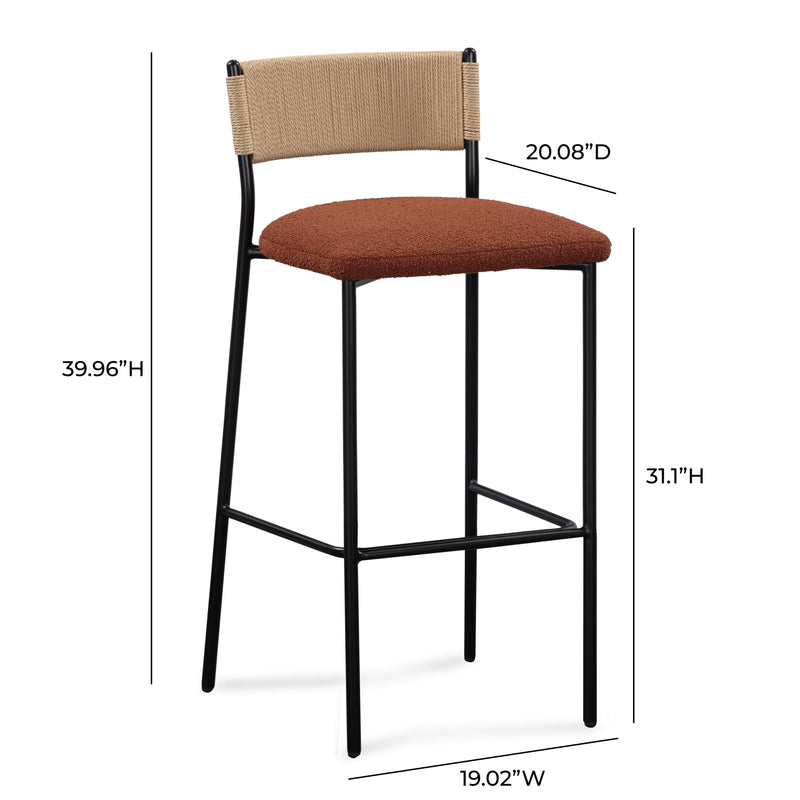 Celine Performance Boucle Stool - Maroon / Bar Height