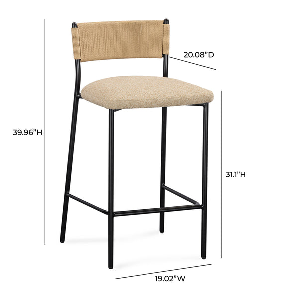 Celine Performance Boucle Stool - Tan / Bar Height