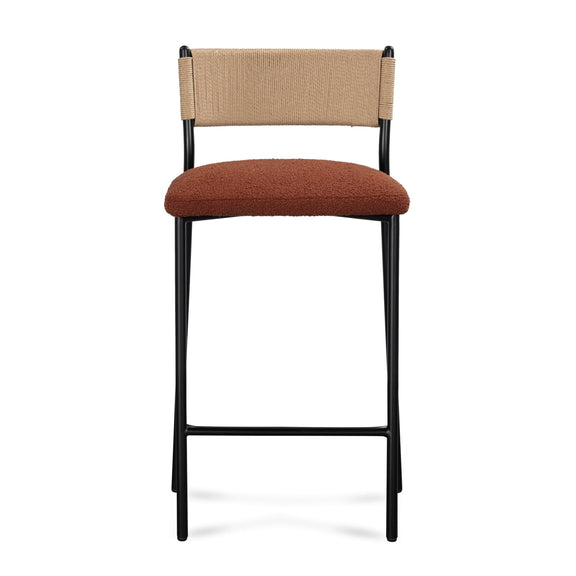 Celine Performance Boucle Stool - Maroon / Counter Height