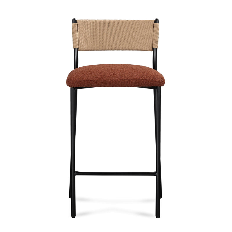 Celine Performance Boucle Stool - Maroon / Counter Height