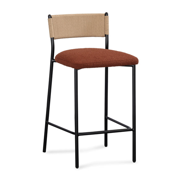 Celine Performance Boucle Stool - Maroon / Counter Height