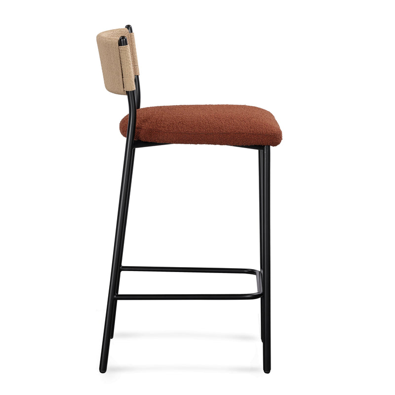 Celine Performance Boucle Stool - Maroon / Counter Height