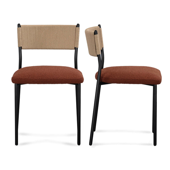 Celine Performance Boucle Dining Chair - Set of 2 - Maroon