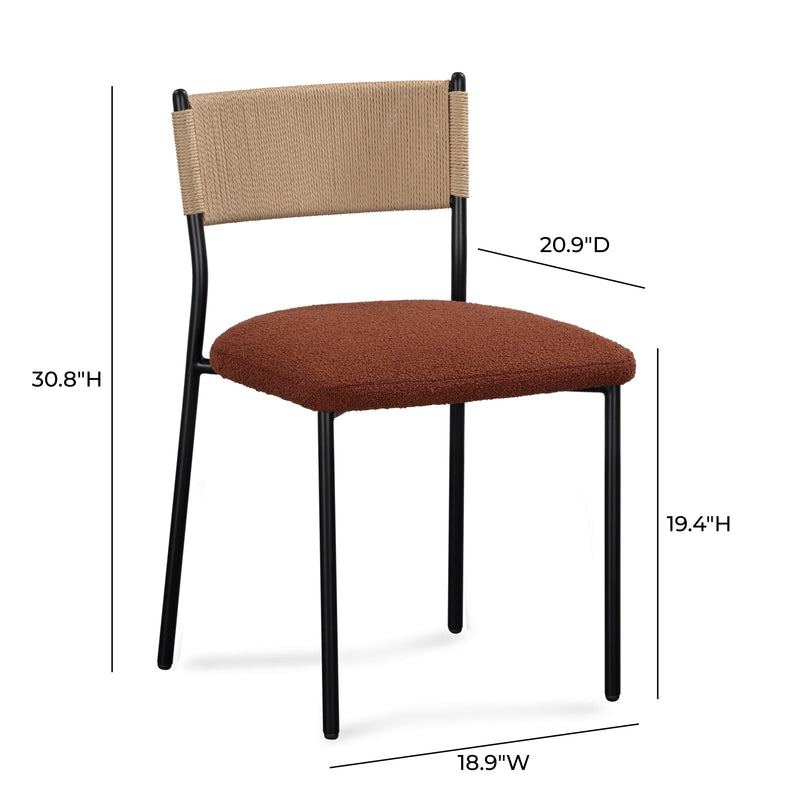 Celine Performance Boucle Dining Chair - Set of 2 - Maroon