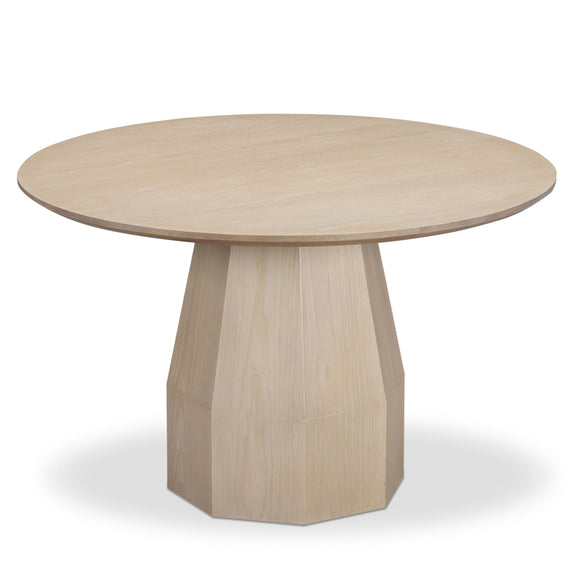 Brocha 48'' Ash Wood Round Dining Table - Driftwood