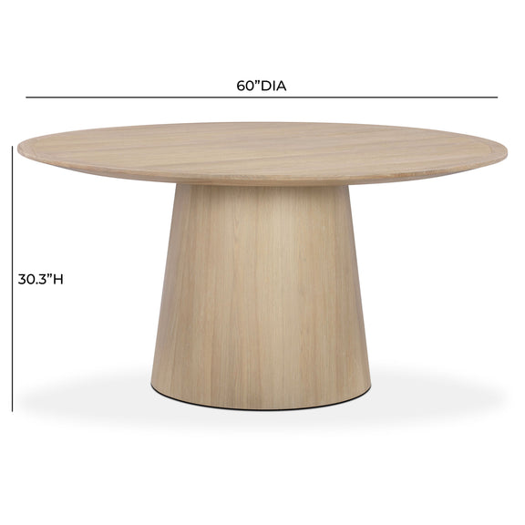 Sahara Round Oak Dining Table (41"-60") - Natural / 60"