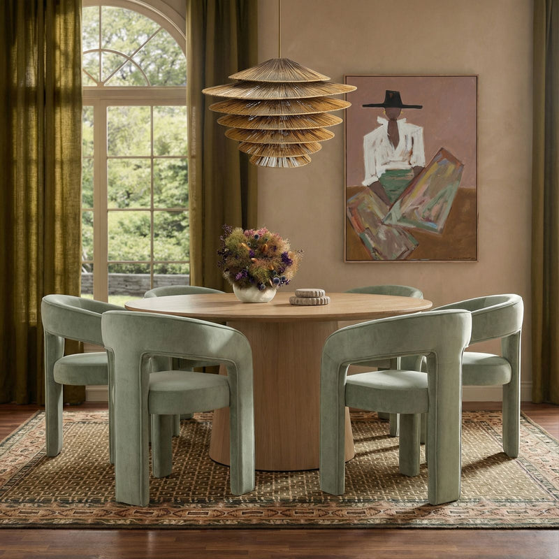 Sahara Round Oak Dining Table (41"-60") - Natural / 60"