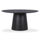 Sahara Round Oak Dining Table (41"-60") - Black / 60"