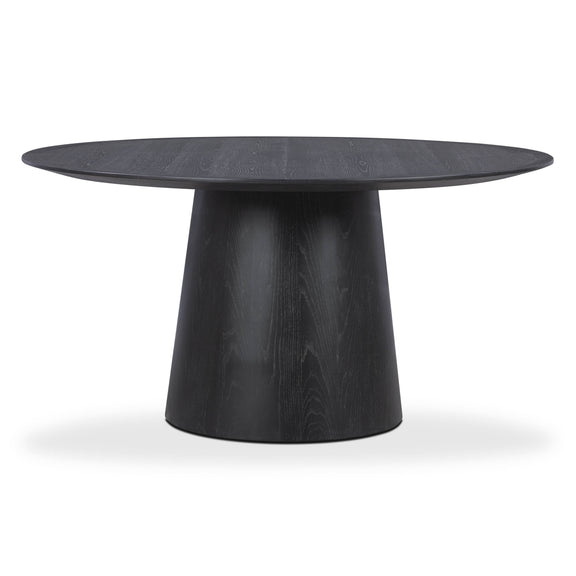 Sahara Round Oak Dining Table (41"-60") - Black / 60"
