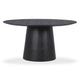 Sahara Round Oak Dining Table (41"-60") - Black / 60"