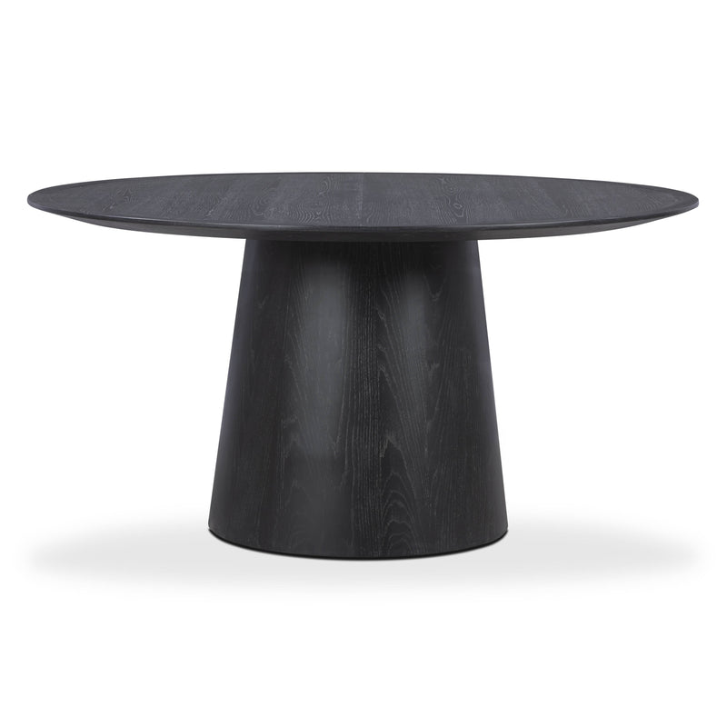 Sahara Round Oak Dining Table (41"-60") - Black / 60"