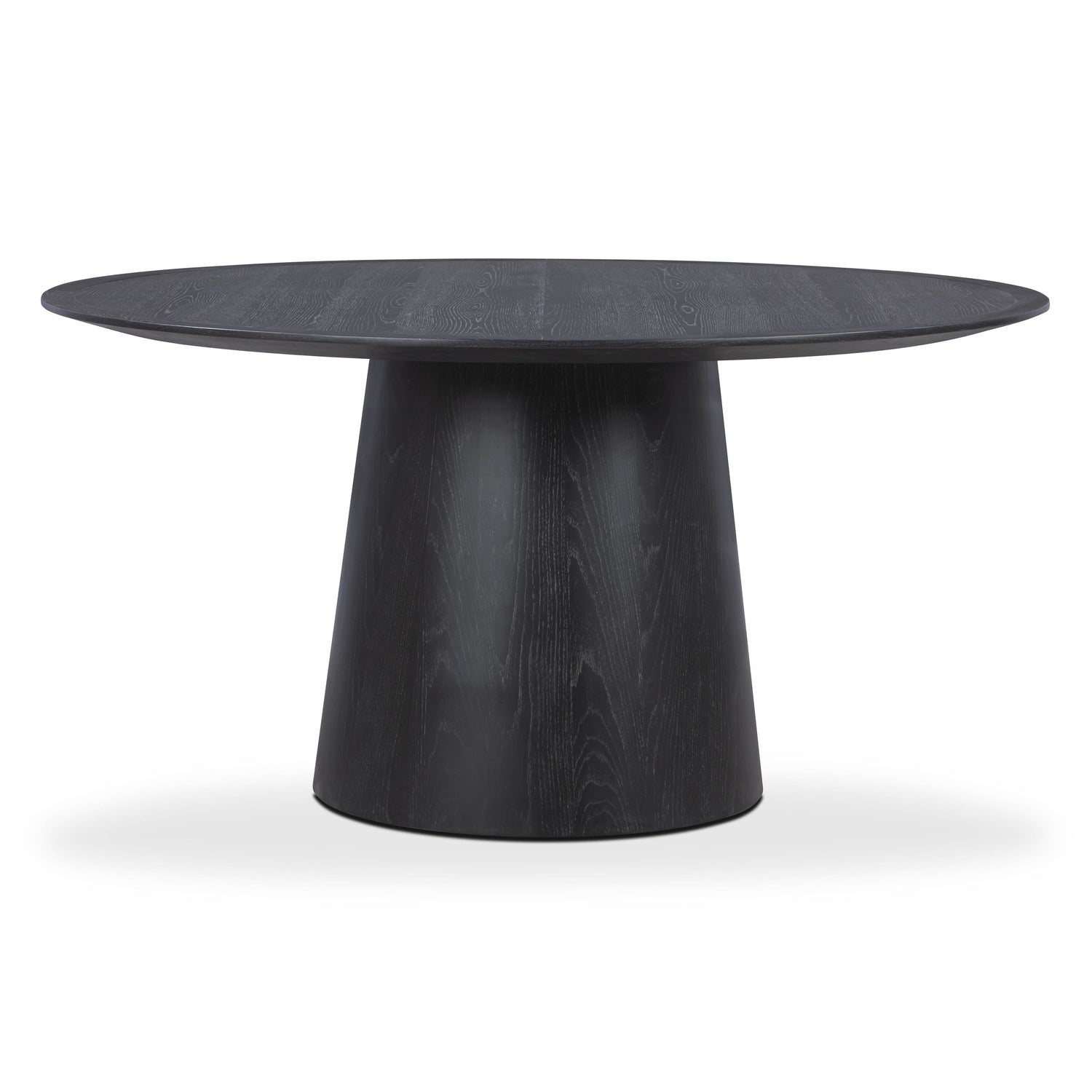 Sahara Round Oak Dining Table (41"-60") - Black / 60"