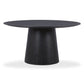 Sahara Round Oak Dining Table (41"-60") - Black / 60"