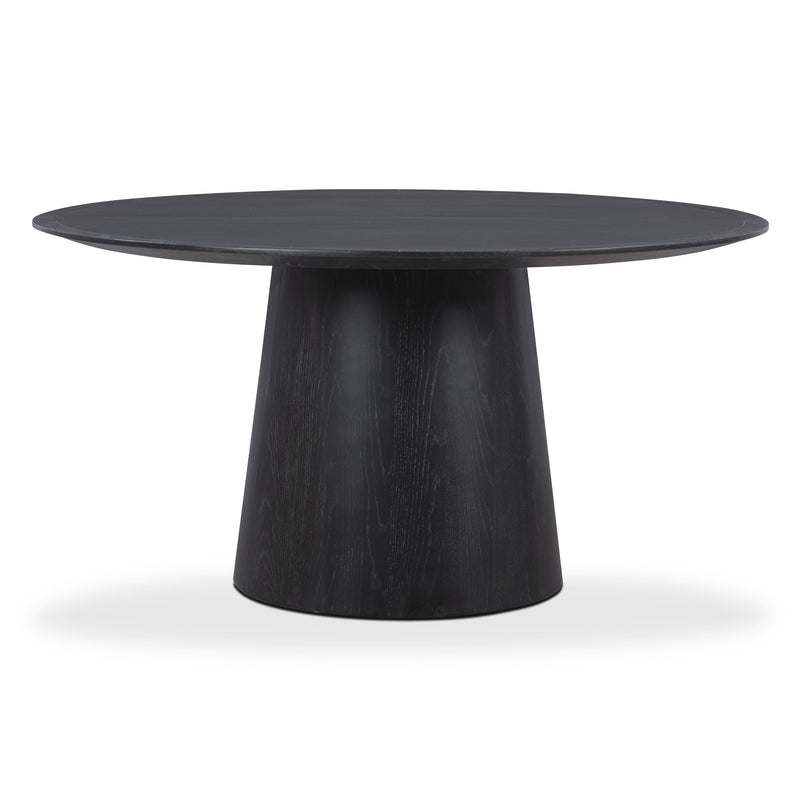 Sahara Round Oak Dining Table (41"-60") - Black / 60"