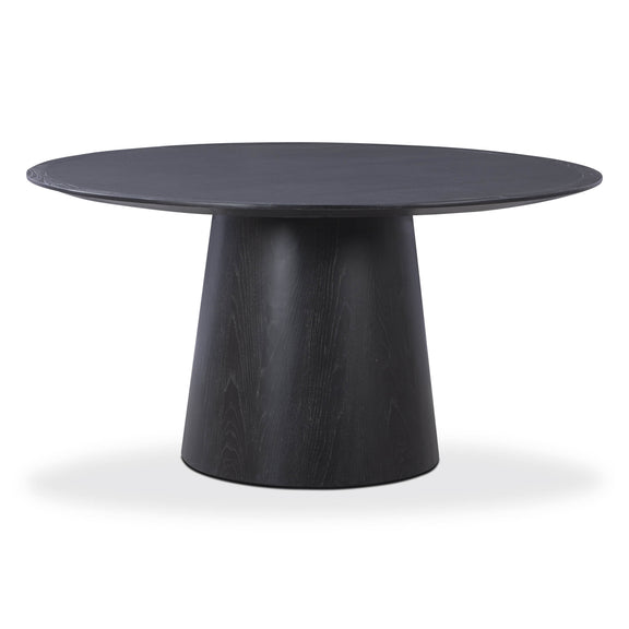 Sahara Round Oak Dining Table (41"-60") - Black / 60"