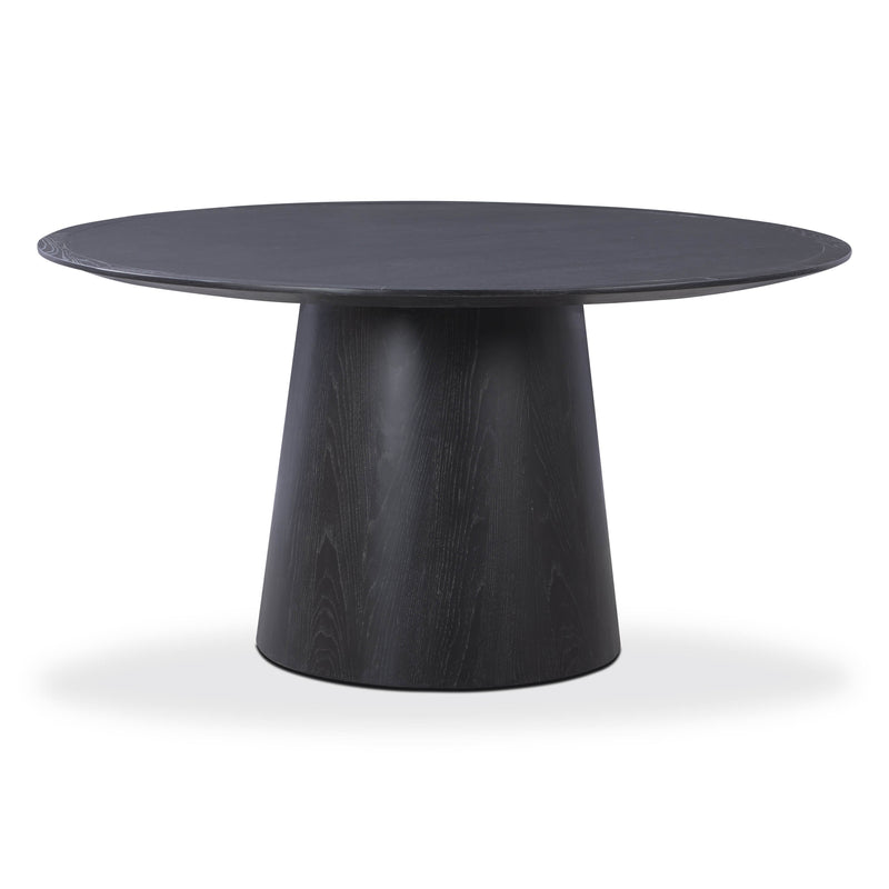 Sahara Round Oak Dining Table (41"-60") - Black / 60"