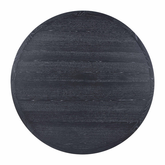 Sahara Round Oak Dining Table (41"-60") - Black / 60"